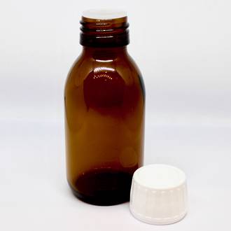 Amber glass bottle & white dripulator cap: 100ml